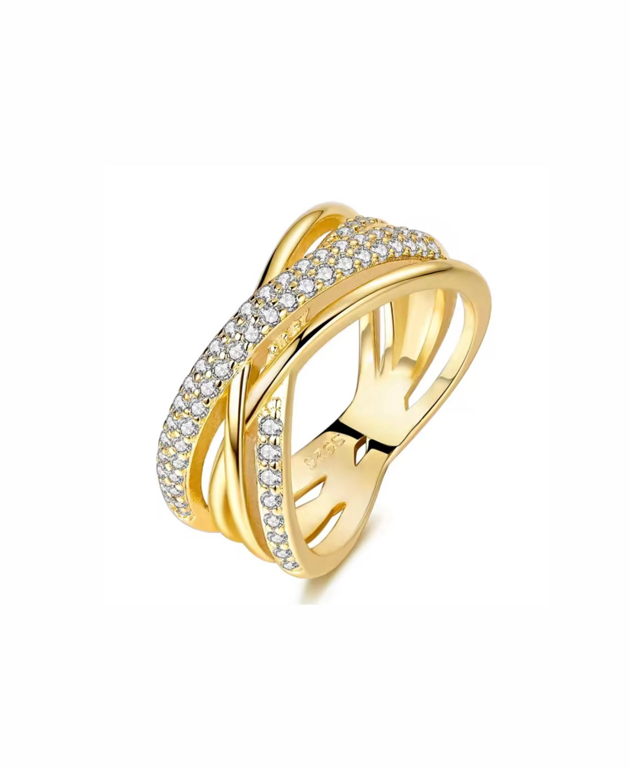 VALENCIA DIAMOND RING 18K GOLD PLATED