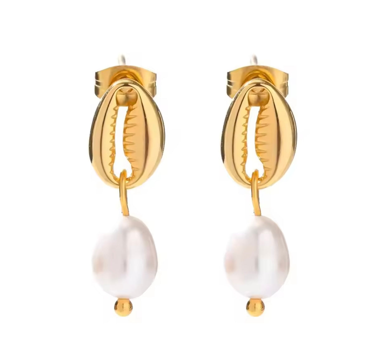 JOY PEARL DROP EARRINGS - 18K GOLD PLATED OCEAN-INSPIRED LUXURY