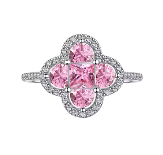 MADELIENE ETERNITY RING PINK - PLATINUM WHITE DIAMOND SILVER