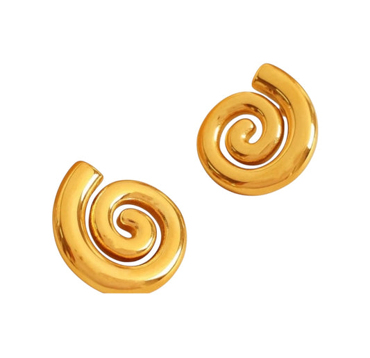 VIBRANT AOTEAROA EARRINGS 2.0 KORU DESIGN 18K GOLD PLATED