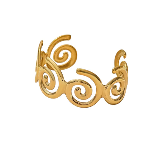 VIBRANT AOTEAROA BRACELET KORU DESIGN 18K GOLD PLATED