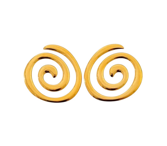 VIBRANT AOTEAROA EARRINGS KORU DESIGN 18K GOLD PLATED