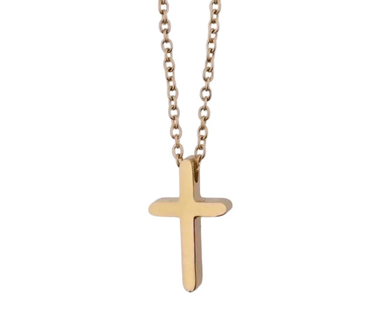 AMARA MINI CROSS NECKLACE - 18K GOLD PLATED