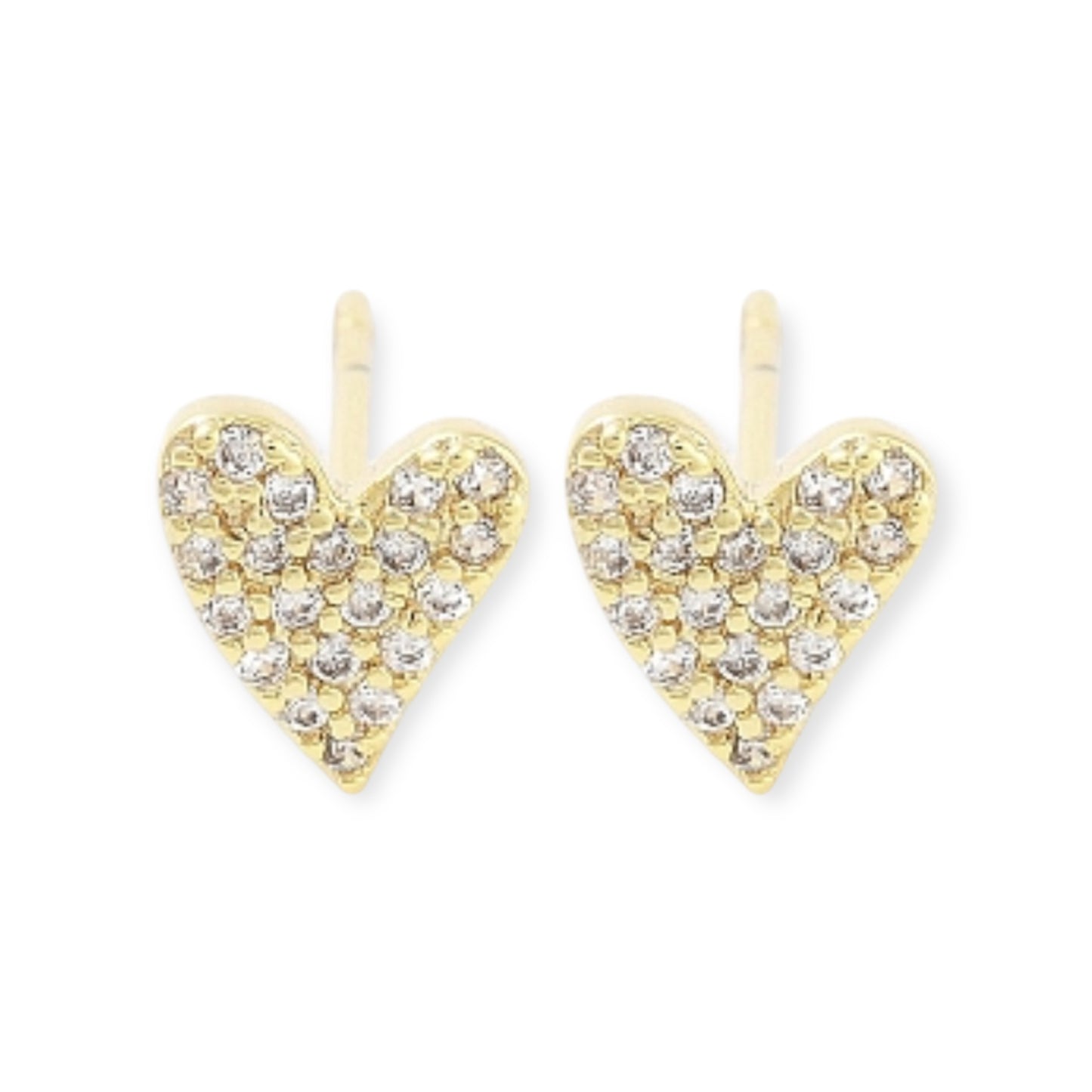 IMANI HEART EARRINGS - 18K GOLD PLATED DIAMOND CUBIC ZIRCONIA