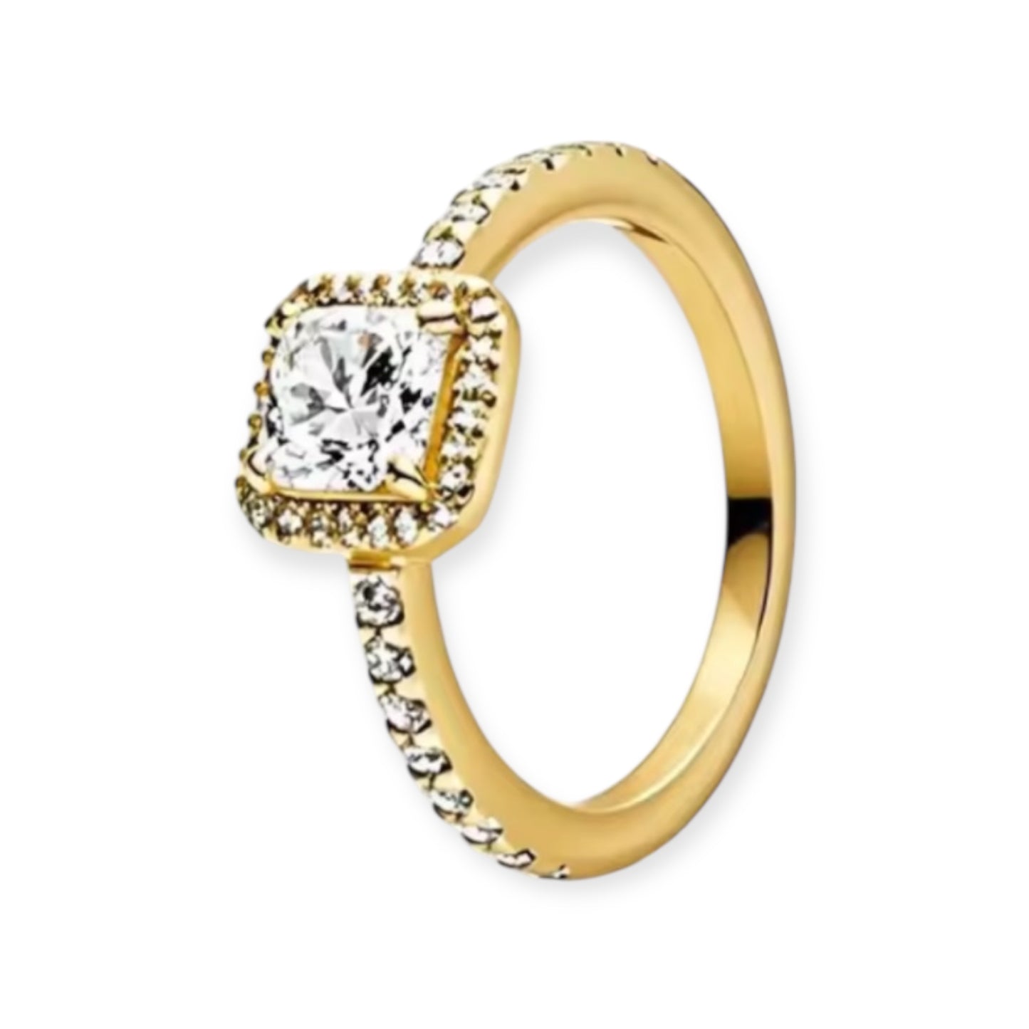 VIBRANT JOCELYN ETERNITY RING - 18K GOLD PLATED WHITE DIAMOND CUBIC ZIRCONIA
