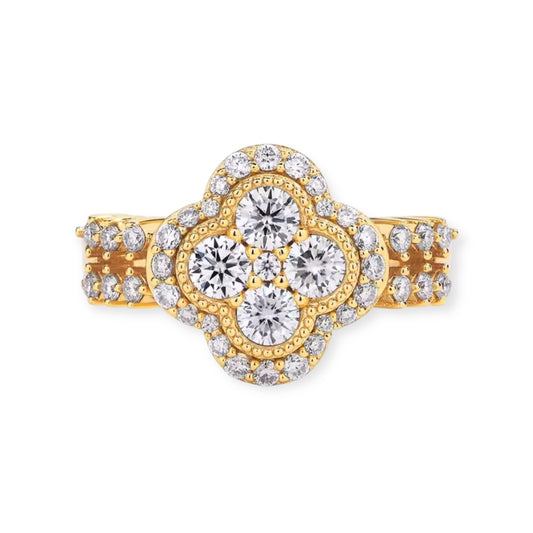 VIBRANT PARIS RING - 18K GOLD PLATED WHITE DIAMOND CUBIC ZIRCONIA STONES