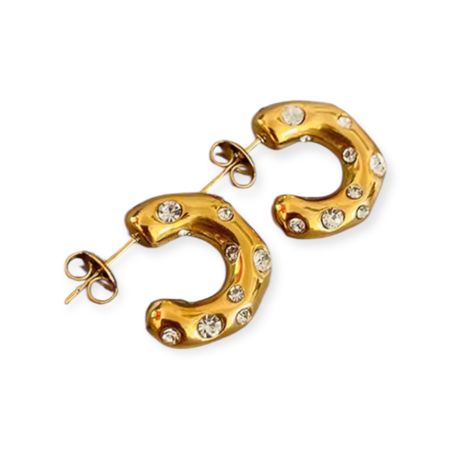 OTTILIE IRREGULAR HOOP EARRINGS - 18K GOLD PLATED