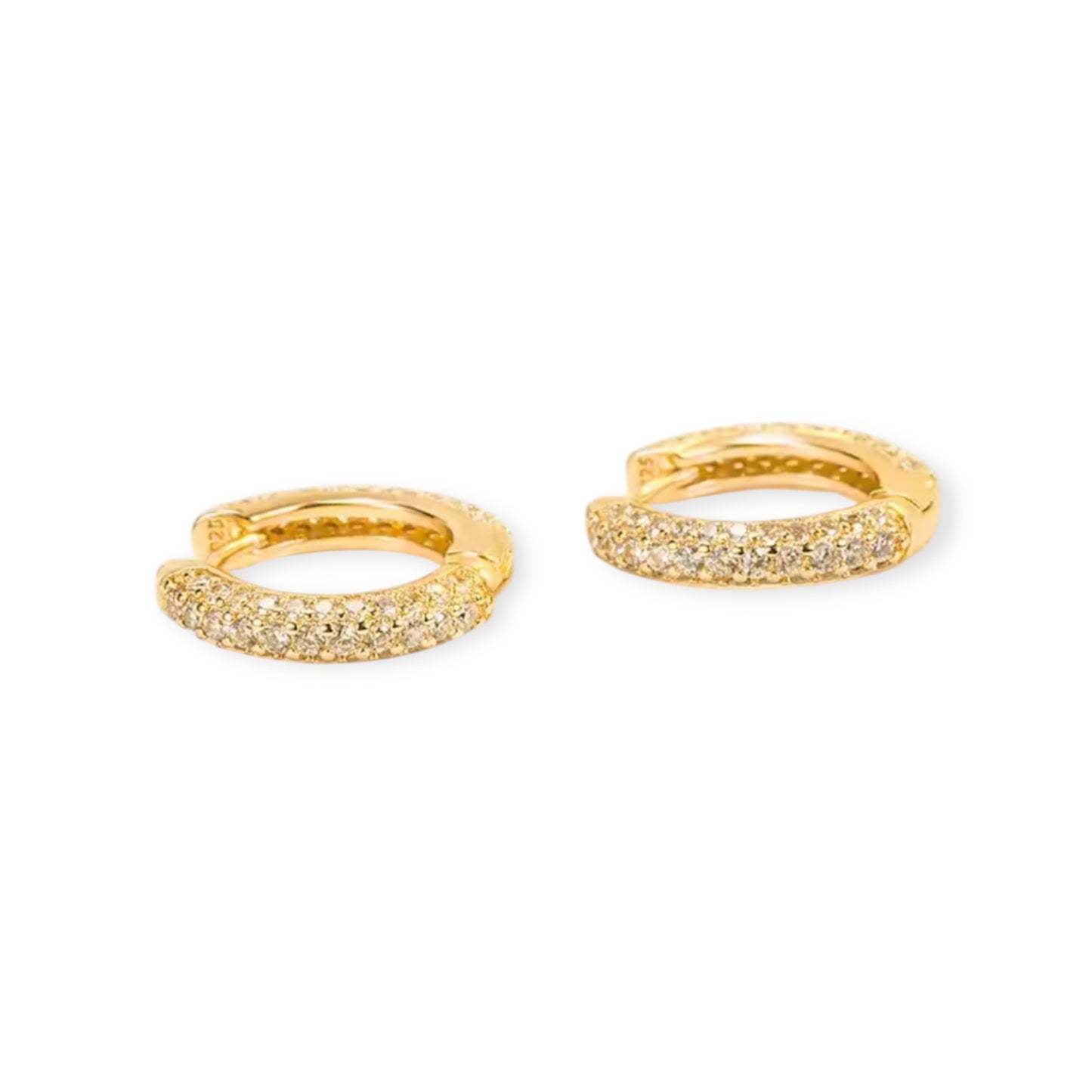 IMMI HUGGIE EARRINGS - 18K GOLD PLATED DIAMOND CUBIC ZIRCONIA