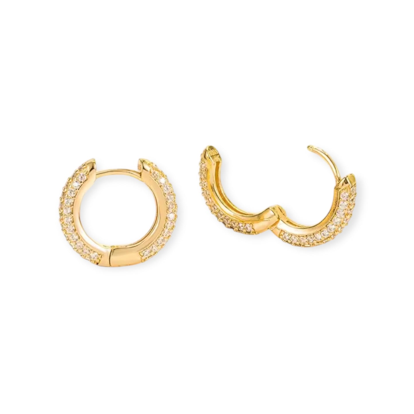 IMMI HUGGIE EARRINGS - 18K GOLD PLATED DIAMOND CUBIC ZIRCONIA